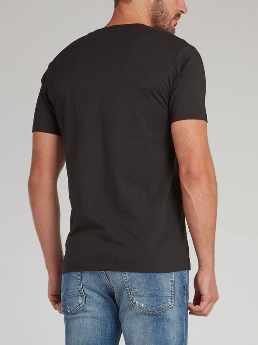 Black Crack Print T-Shirt