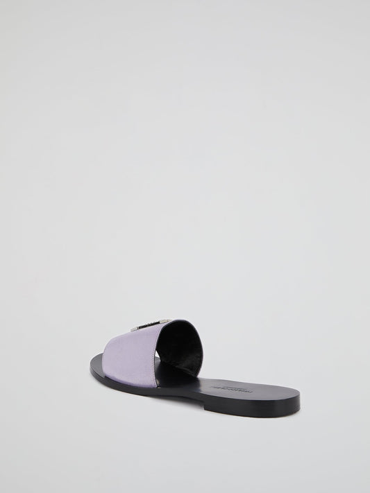 Purple Monogram Flat Sandals