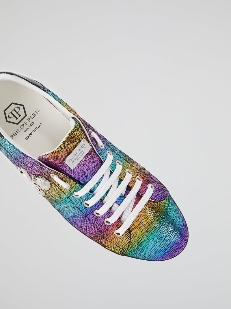 Rainbow Skull Low Top Sneakers
