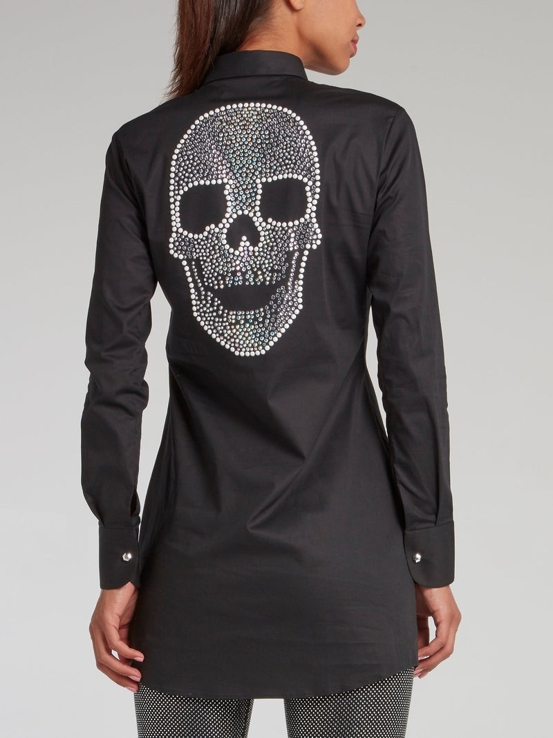 Black Rear Multi-Stud Skull Shirt