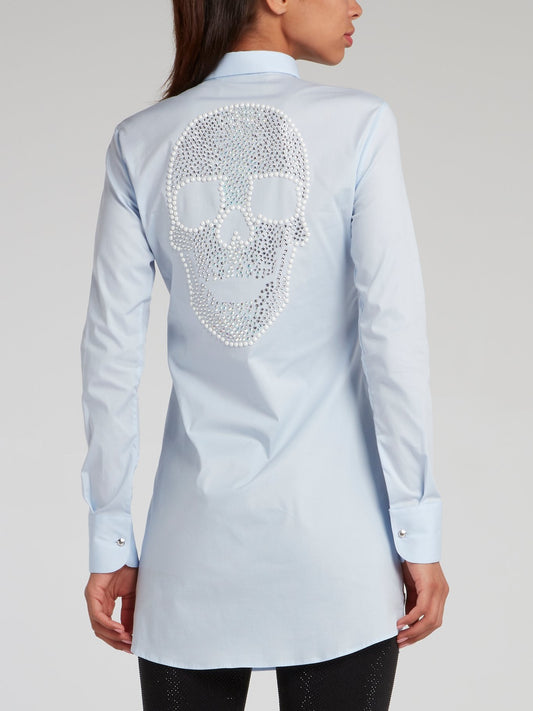 Blue Rear Multi-Stud Skull Shirt