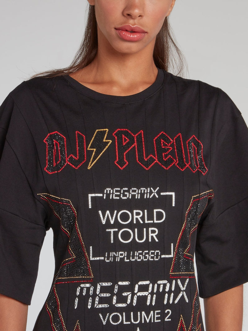 DJ Plein Black T-Shirt Dress