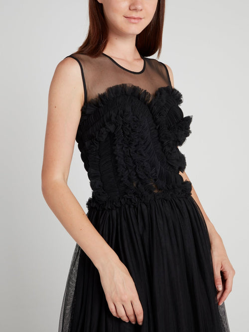 Black Tulle Maxi dress