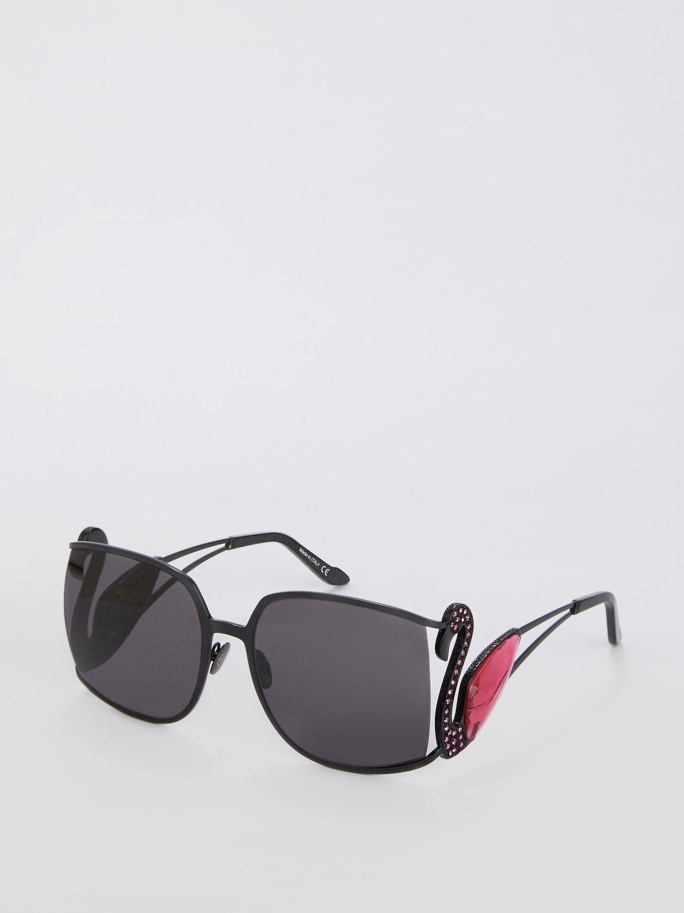 Flamant Black Crystals of Rocca Embellished Sunglasses