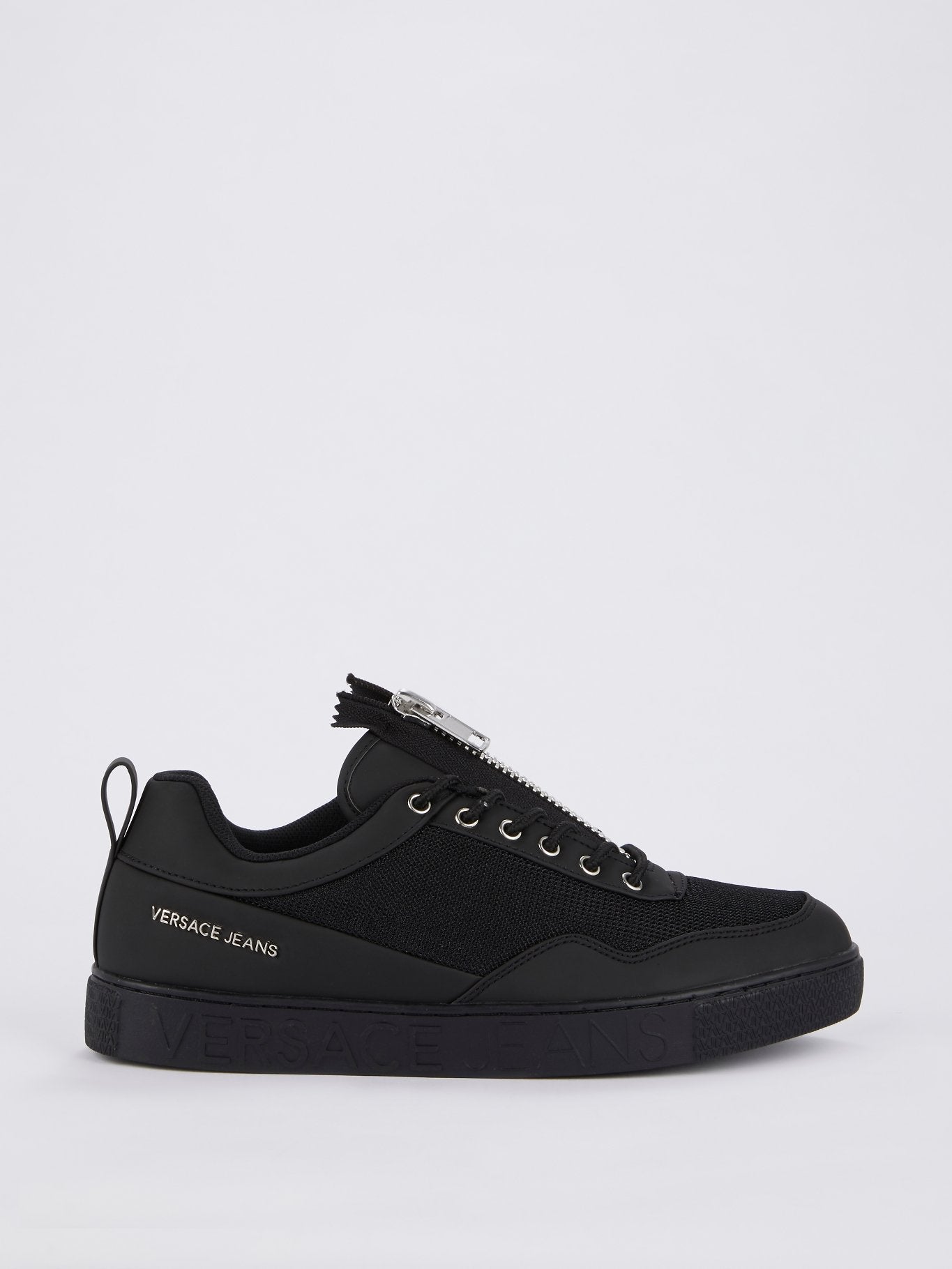 Black Zip Up Mesh Sneakers