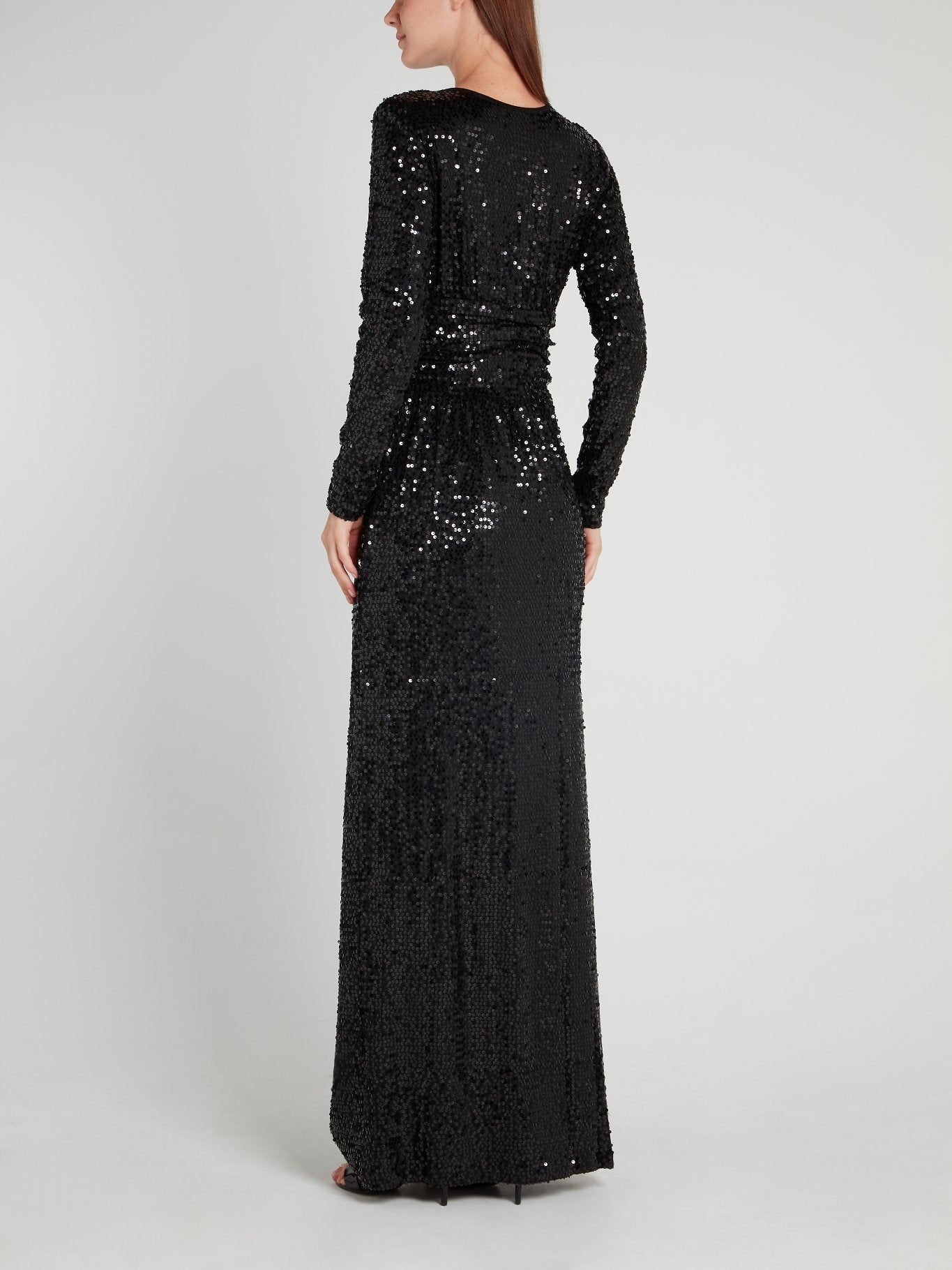 Parosh Black Sequin Maxi Dress S / Black Parosh Black Sequin Maxi Dress S / Black