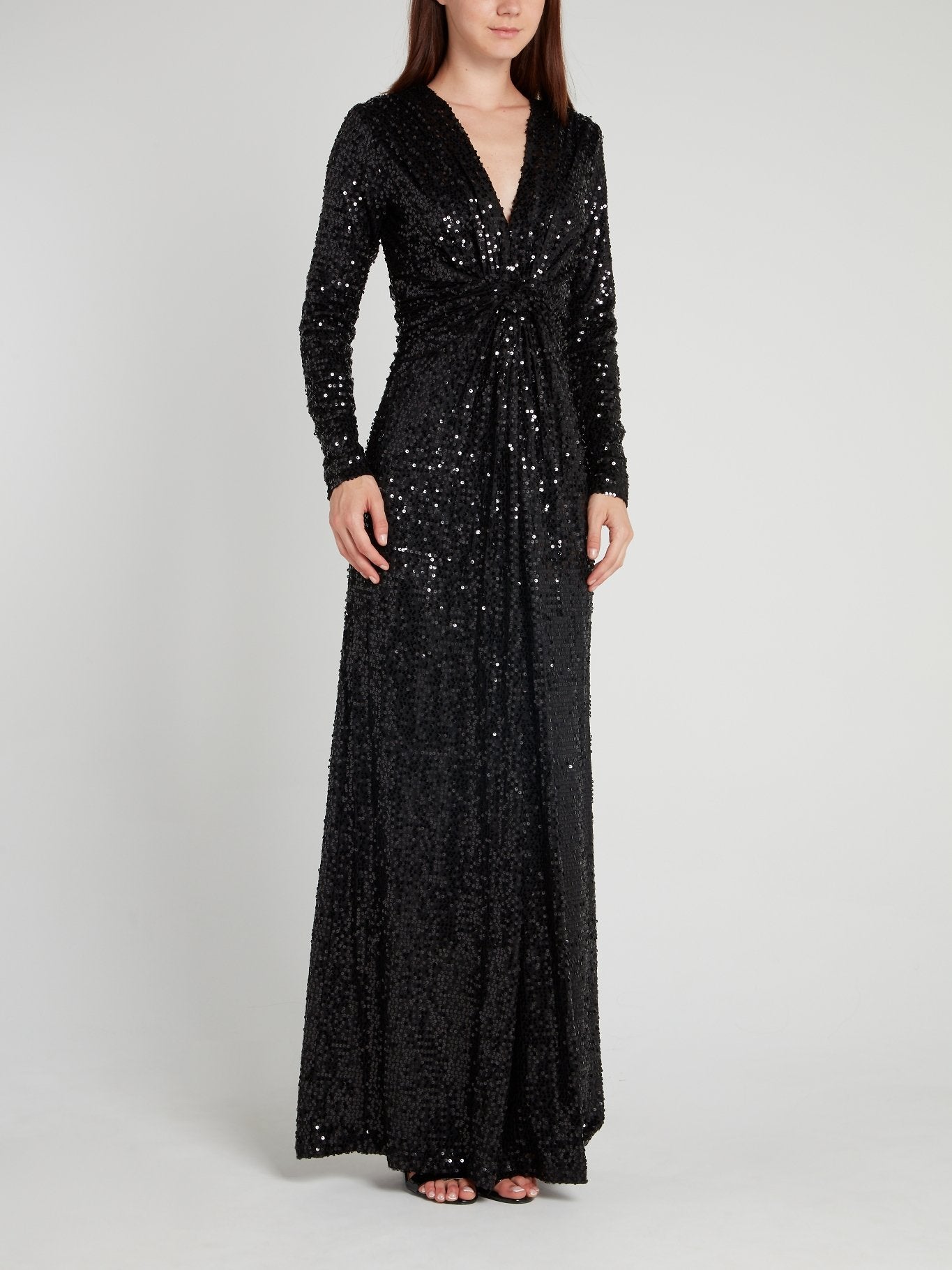 Parosh Black Sequin Maxi Dress S / Black