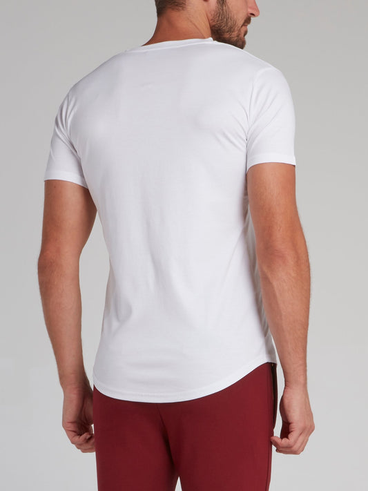 Cambridge White Appliquéd V-Neck T-Shirt