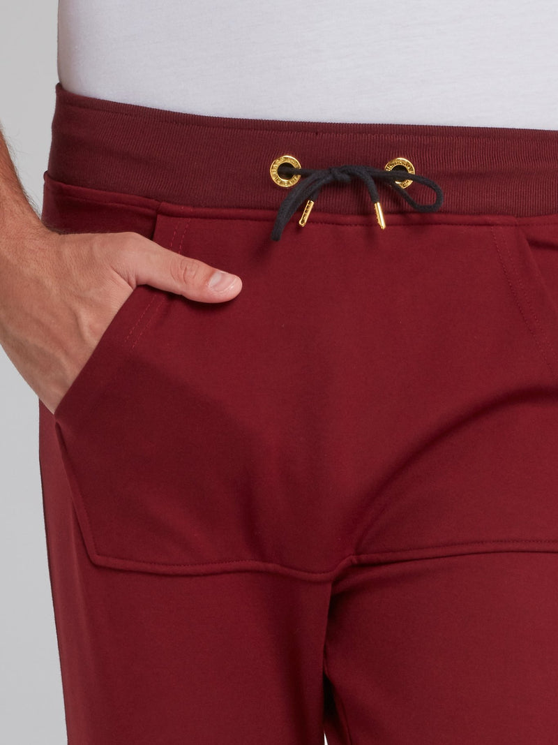 Burgundy Front Pocket Track Pants