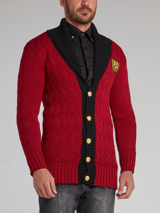 Peterson Red Knitted Cardigan