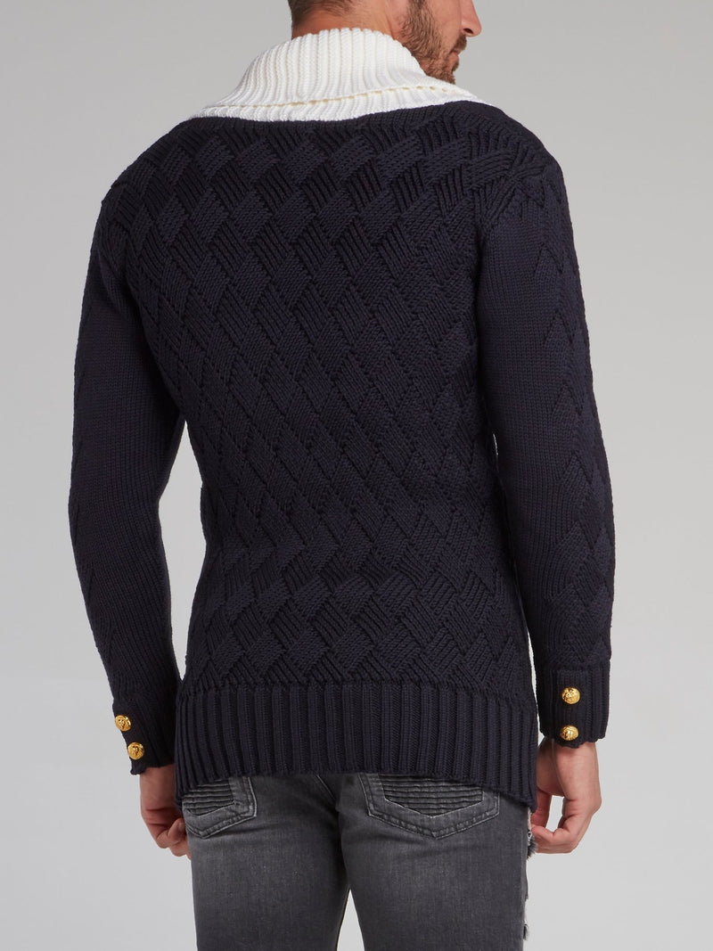 Peterson Navy Knitted Cardigan