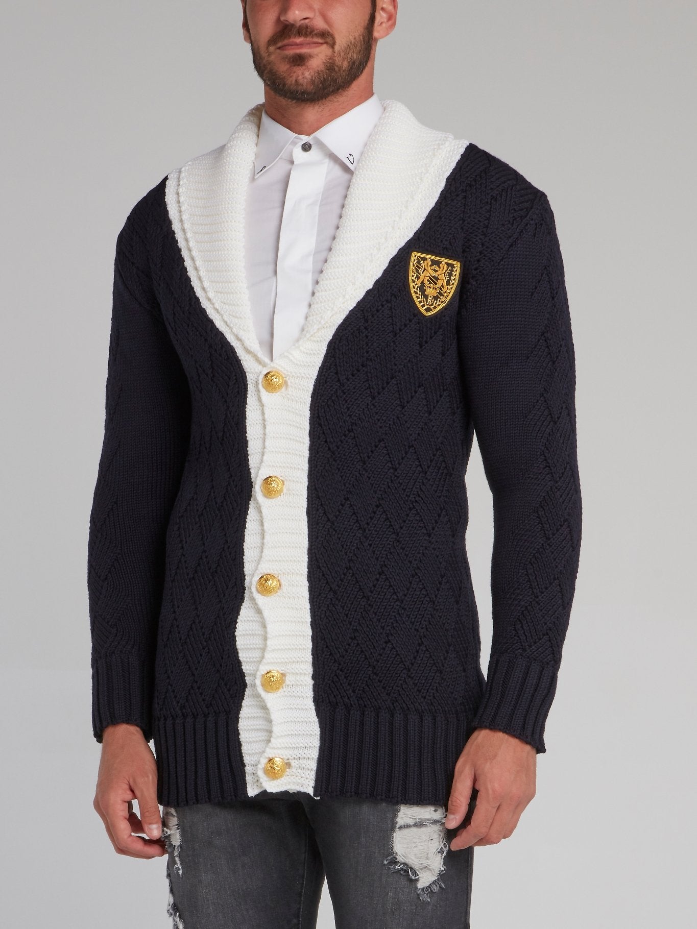 Peterson Navy Knitted Cardigan