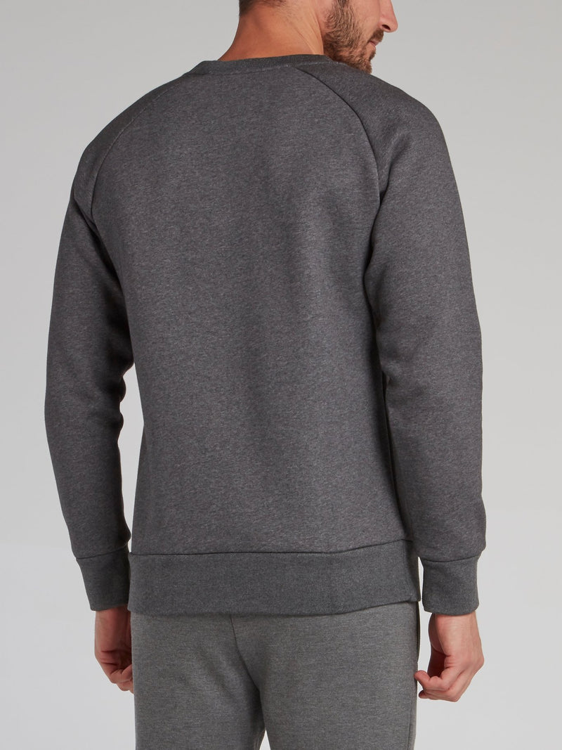 Grey Appliquéd Crewneck Sweatshirt