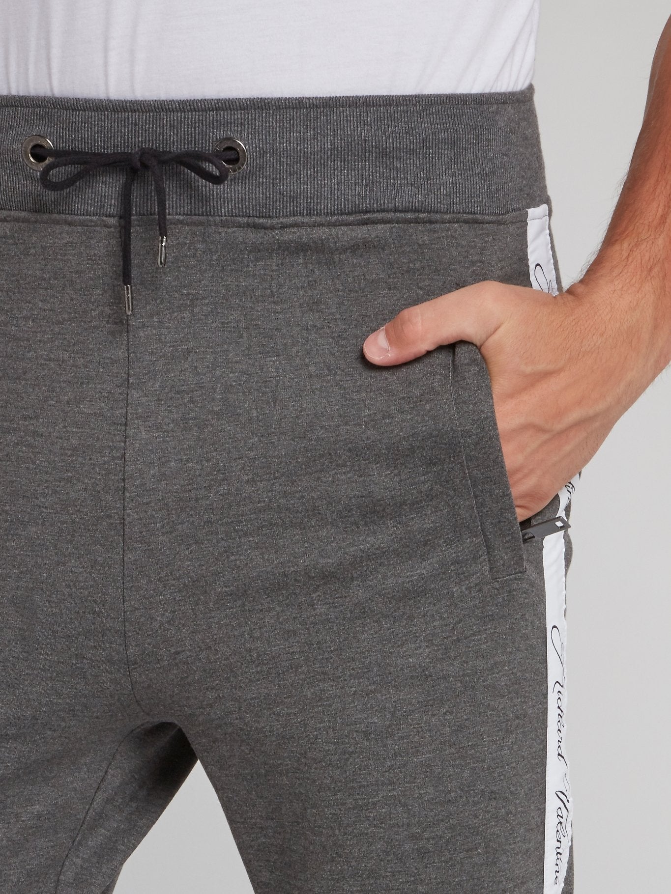 Grey Logo Tape Jogging Trousers