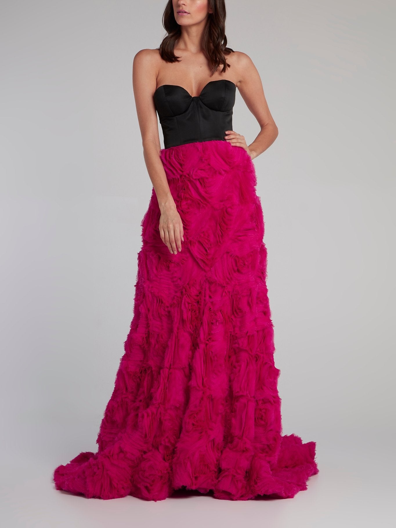 tube chiffon dress 2023 Embroidery Mesh Tube Chiffon Bridesmaid Dress Sassymyprom