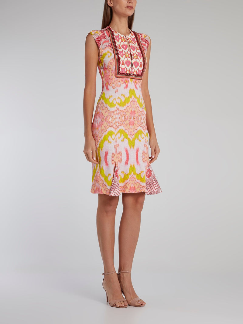 Studded Godet Mini Dress