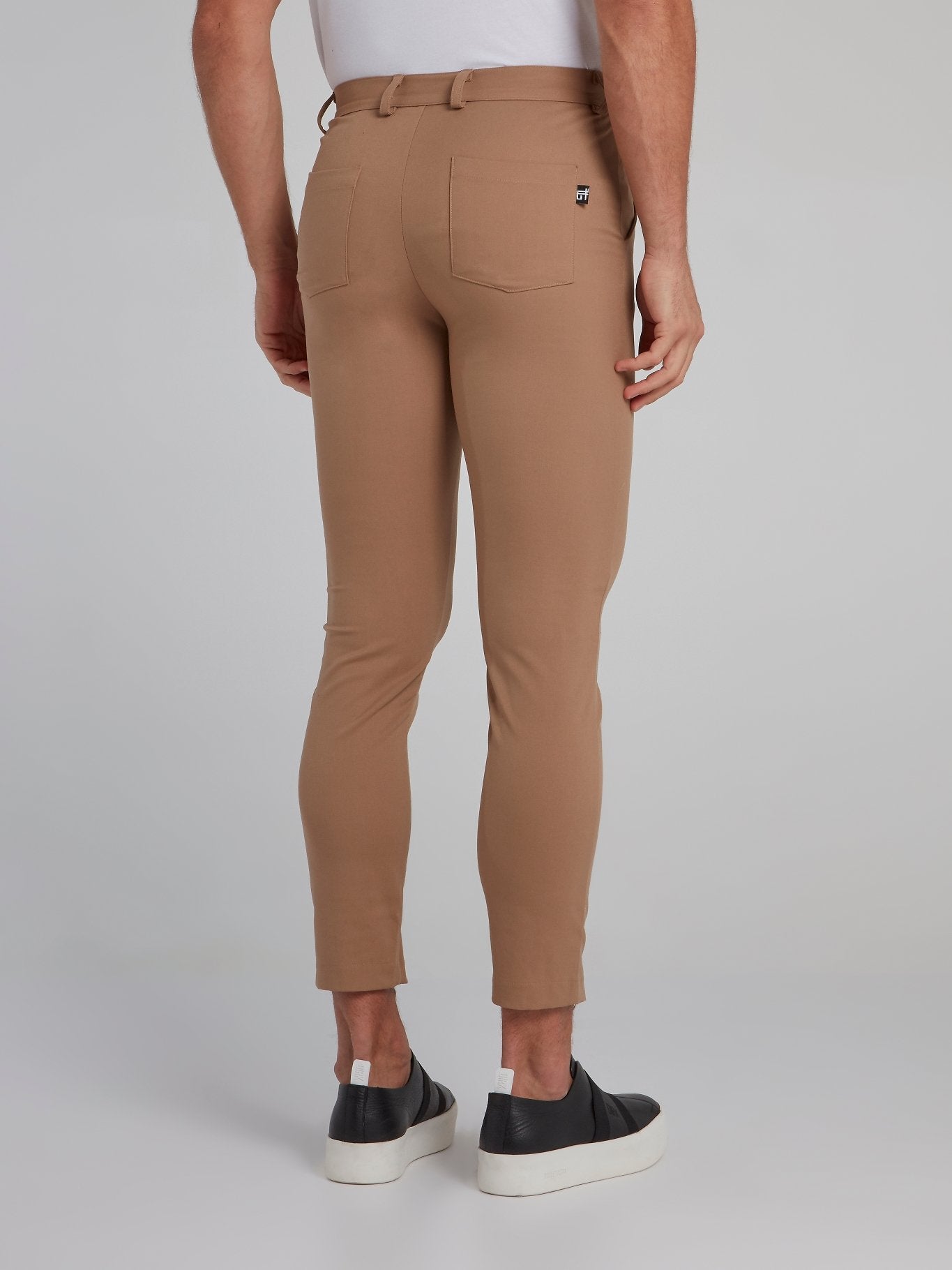 Brown Zip Up Detail Trousers