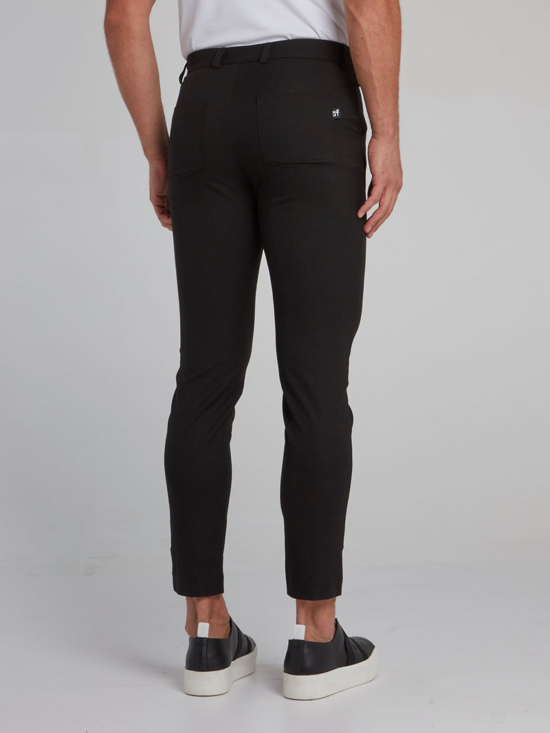 Black Zip Up Detail Trousers