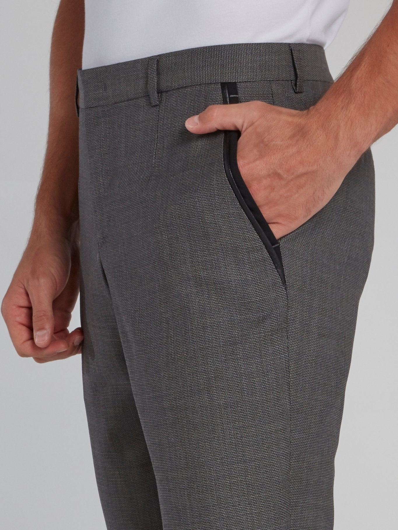 Grey Woven Suit Trousers