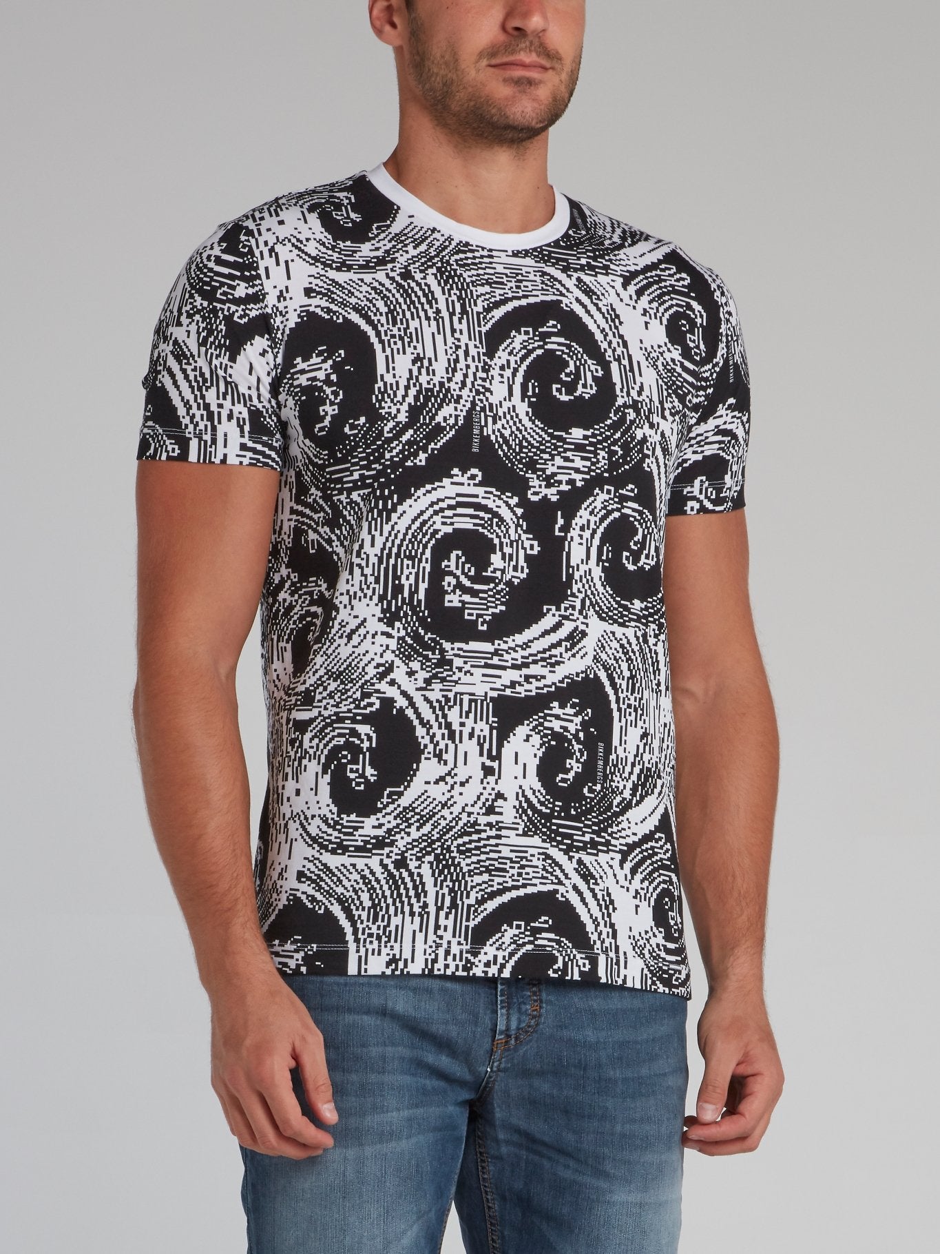 Wave Print Contrast T-Shirt