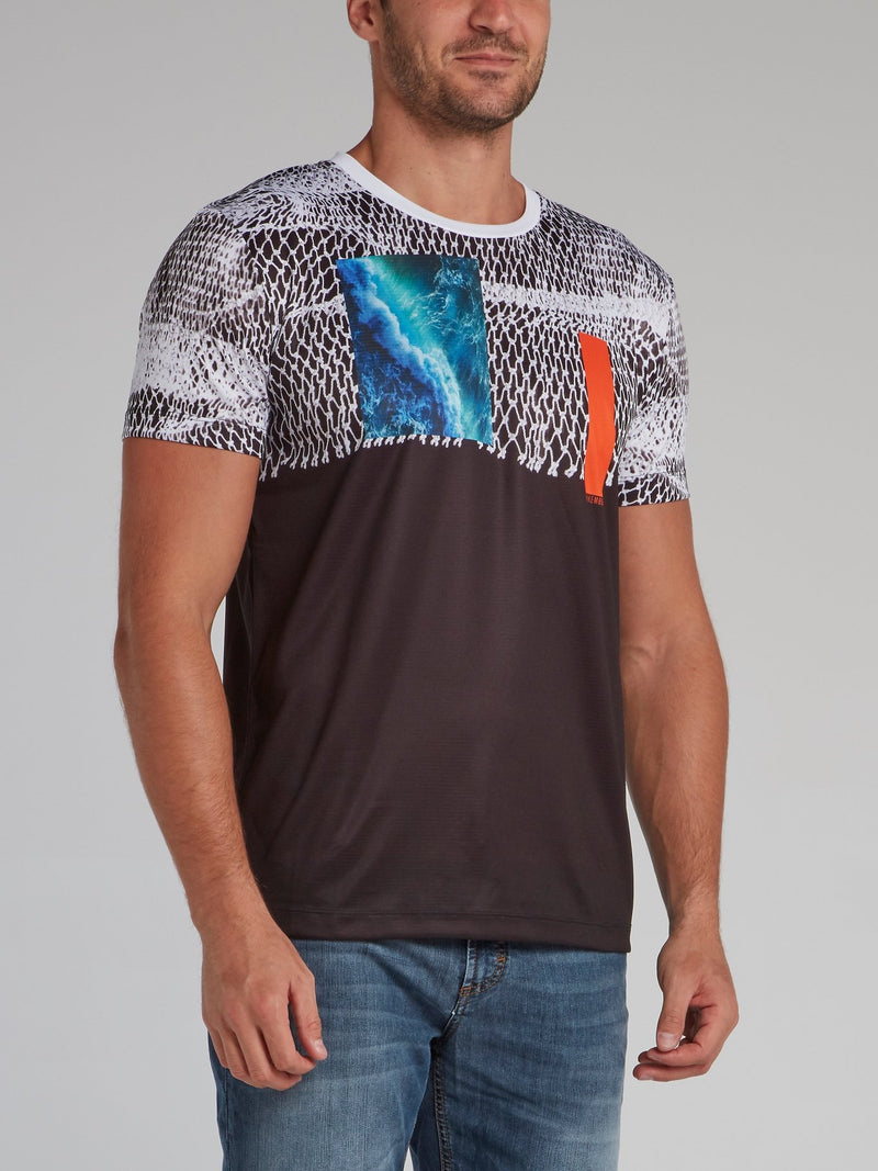 Abstract Print Crewneck T-Shirt