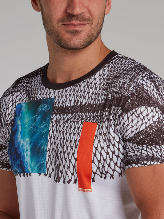 Abstract Print Round Neck T-Shirt