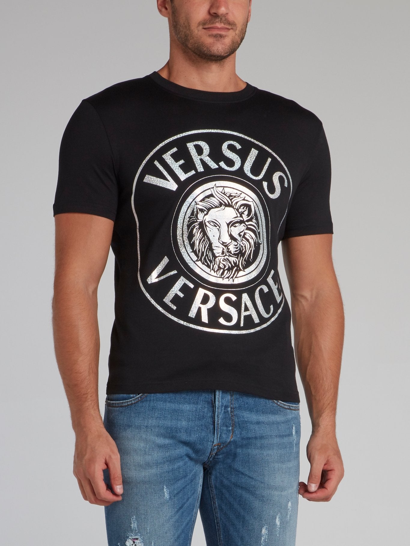 Versus Versace Tシャツ M Black Glossy Print Logo T-Shirt – Maison-B-More Global Store