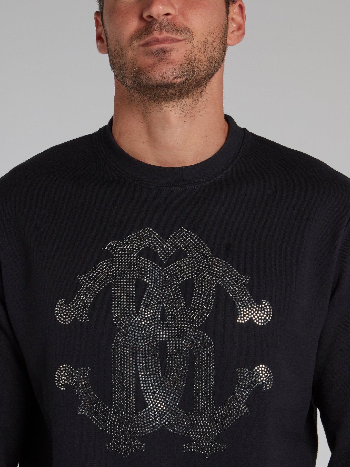 Black Crystal Monogram Sweatshirt