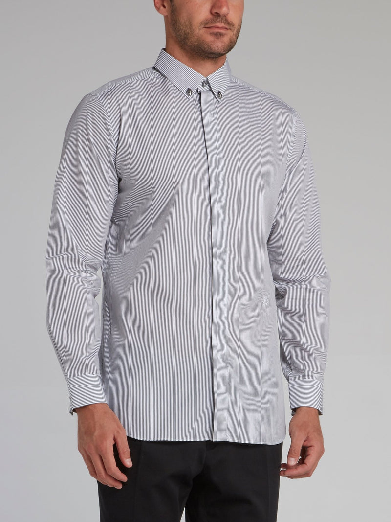 White Pinstripe Button Down Shirt