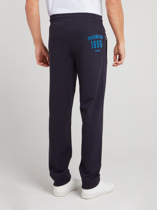 Темно-синие брюки из флиса с логотипом