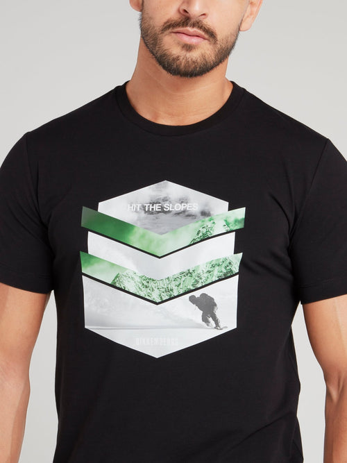 Black Chevron Graphic T-Shirt