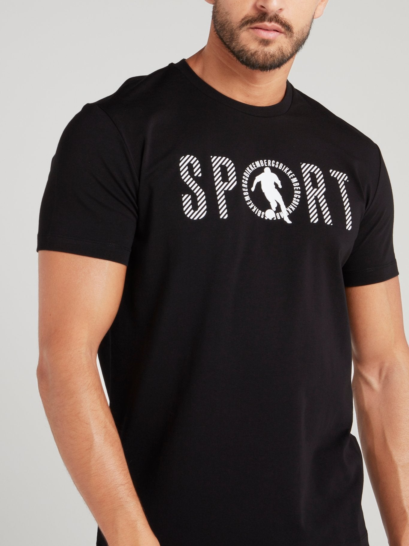 Black Sport Print T-Shirt