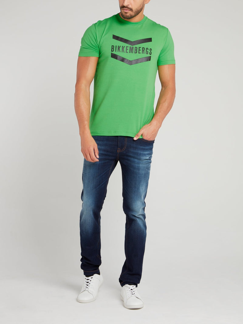 Green Logo Chevron T-Shirt