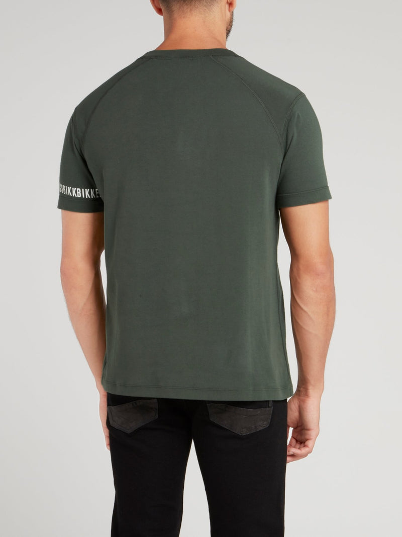 Olive Logo Sleeve T-Shirt