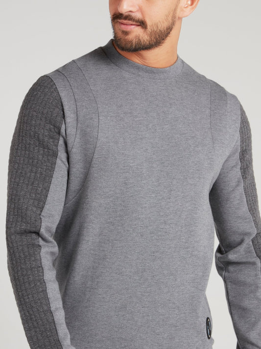 Grey Sport Icon Appliquéd Sweatshirt