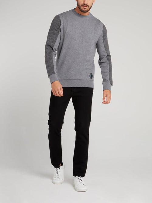 Grey Sport Icon Appliquéd Sweatshirt