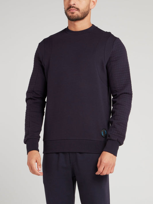 Navy Sport Icon Appliquéd Sweatshirt