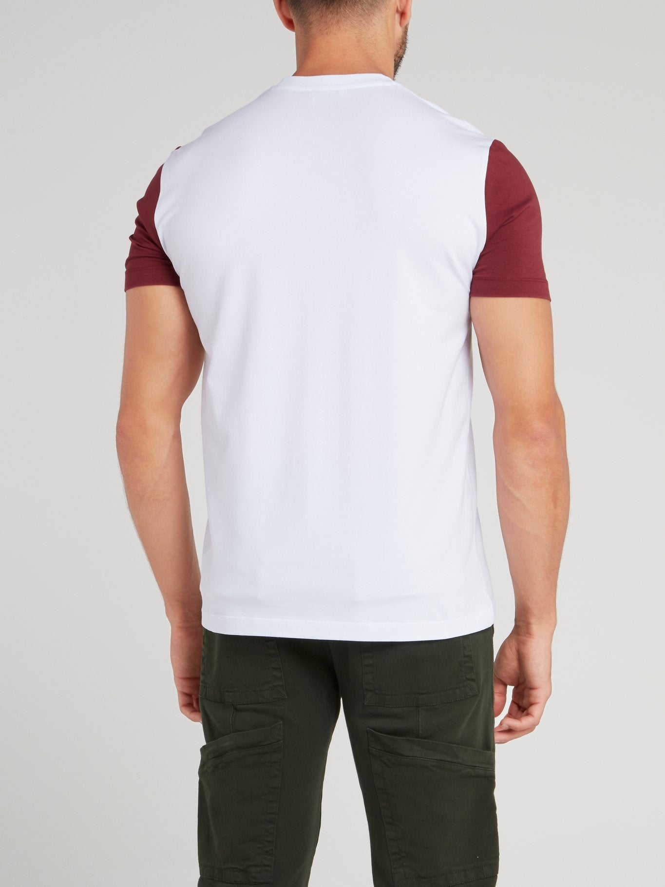 White Colour Block T-Shirt