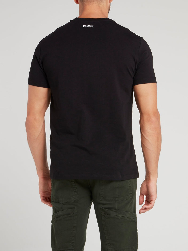 Black Chevron Cotton T-Shirt