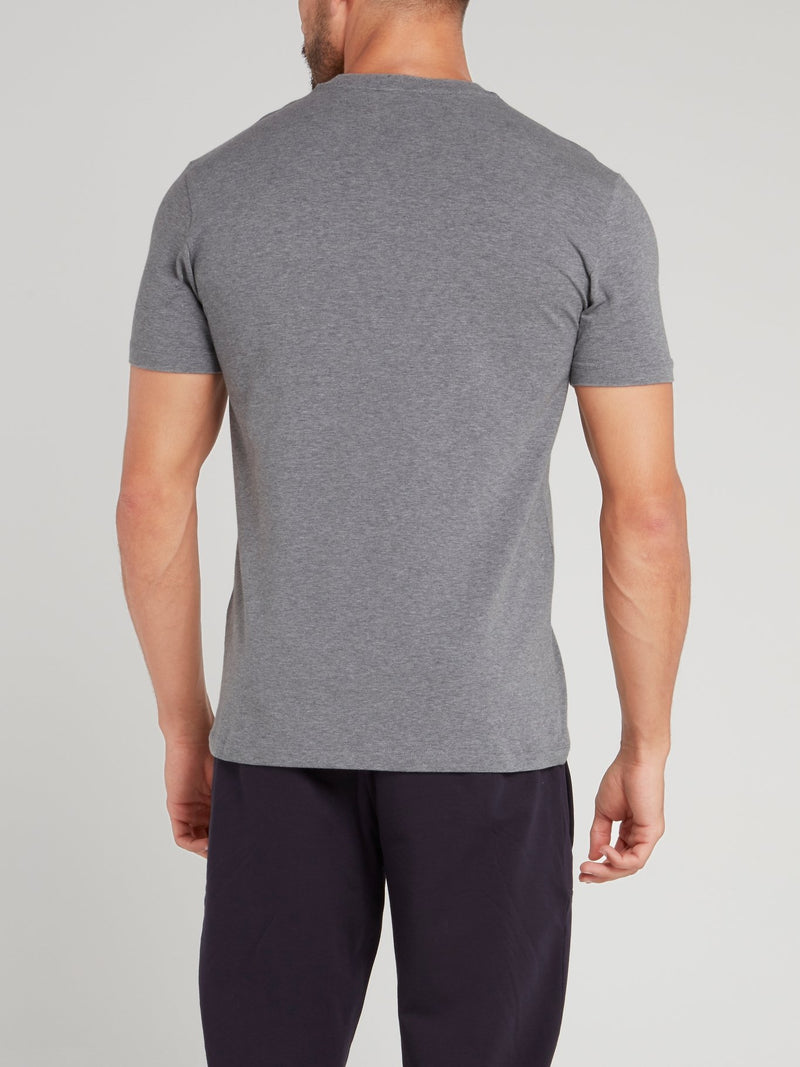 Grey Sport Print T-Shirt