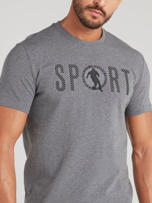 Серая футболка с рисунком Sport