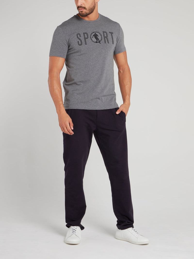Grey Sport Print T-Shirt