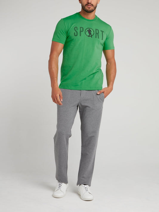 Зеленая футболка с принтом Sport