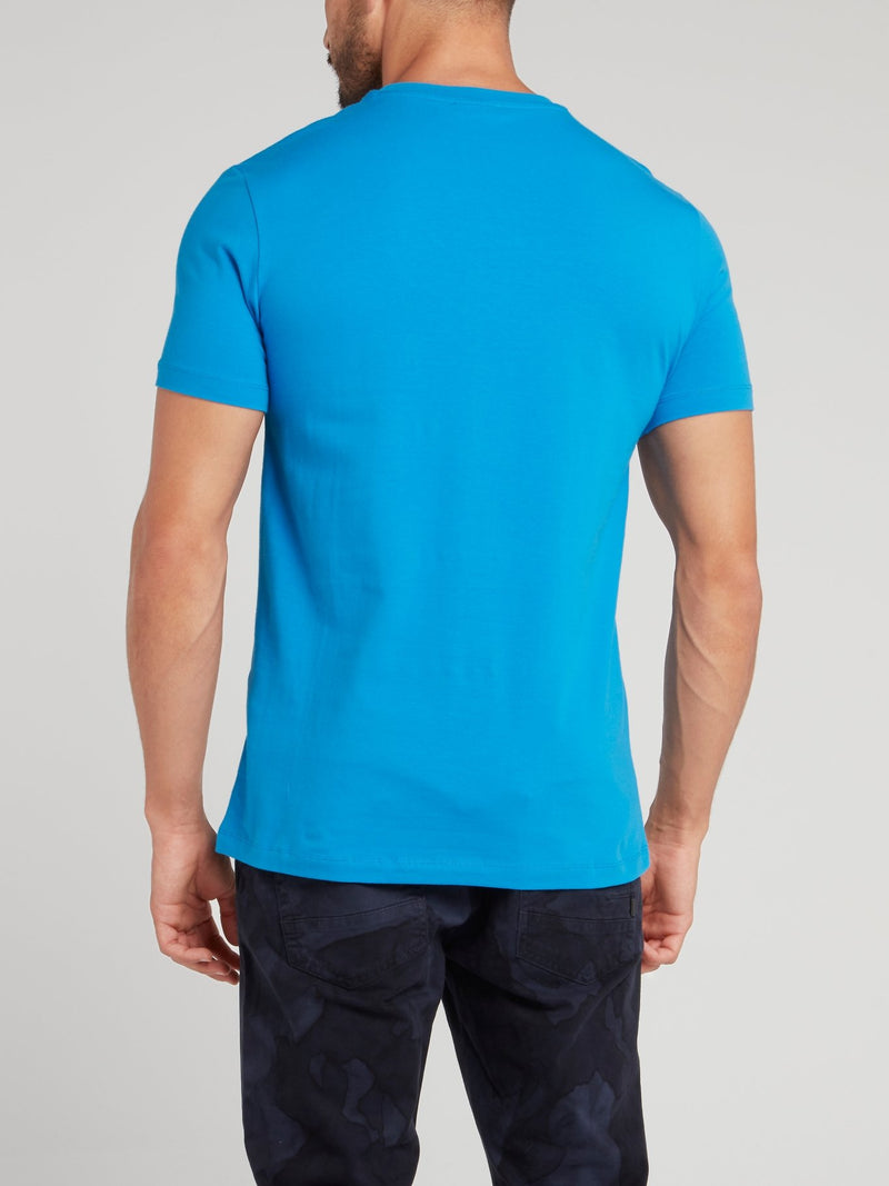 Blue Sport Print T-Shirt