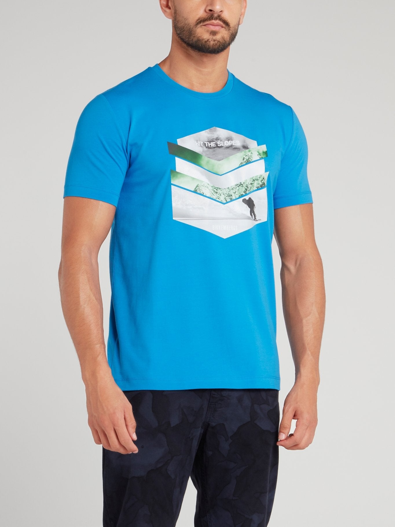 Blue Chevron Graphic T-Shirt