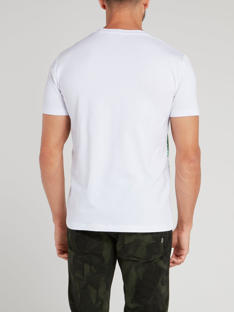White Hexagon Print T-Shirt
