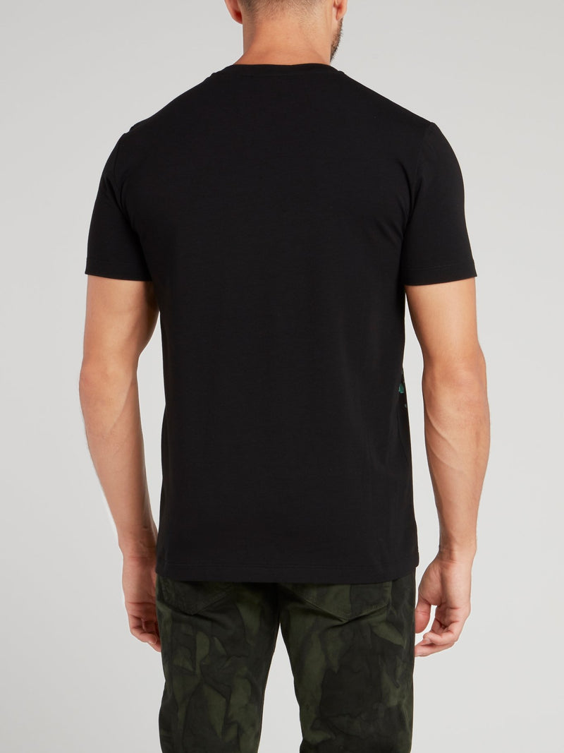 Black Hexagon Print T-Shirt