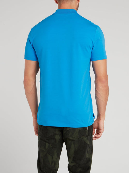 Blue Logo Strap Polo Shirt