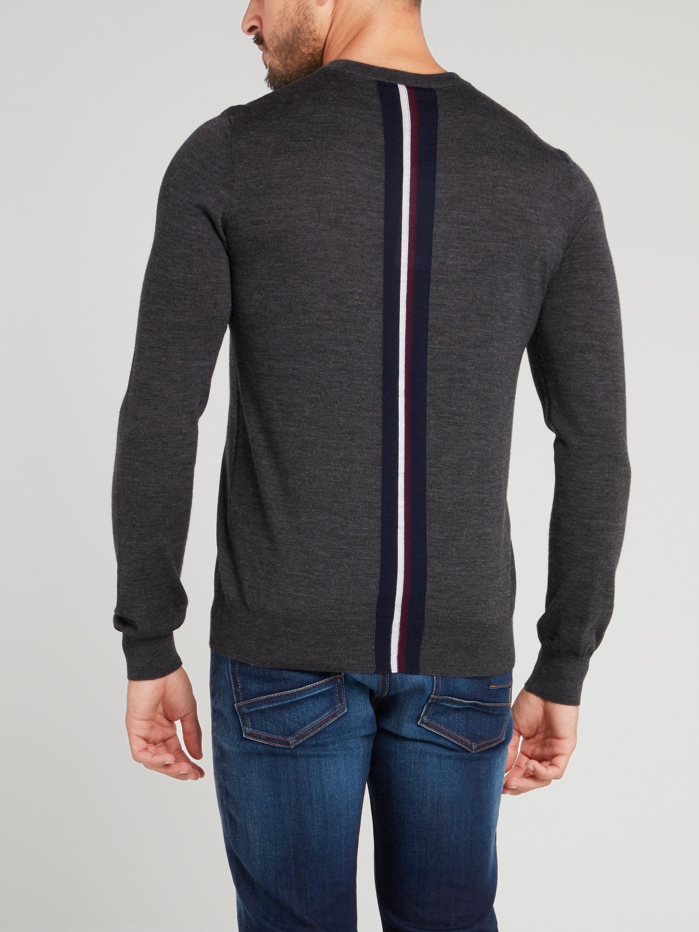 Grey Rear Stripe Sweater