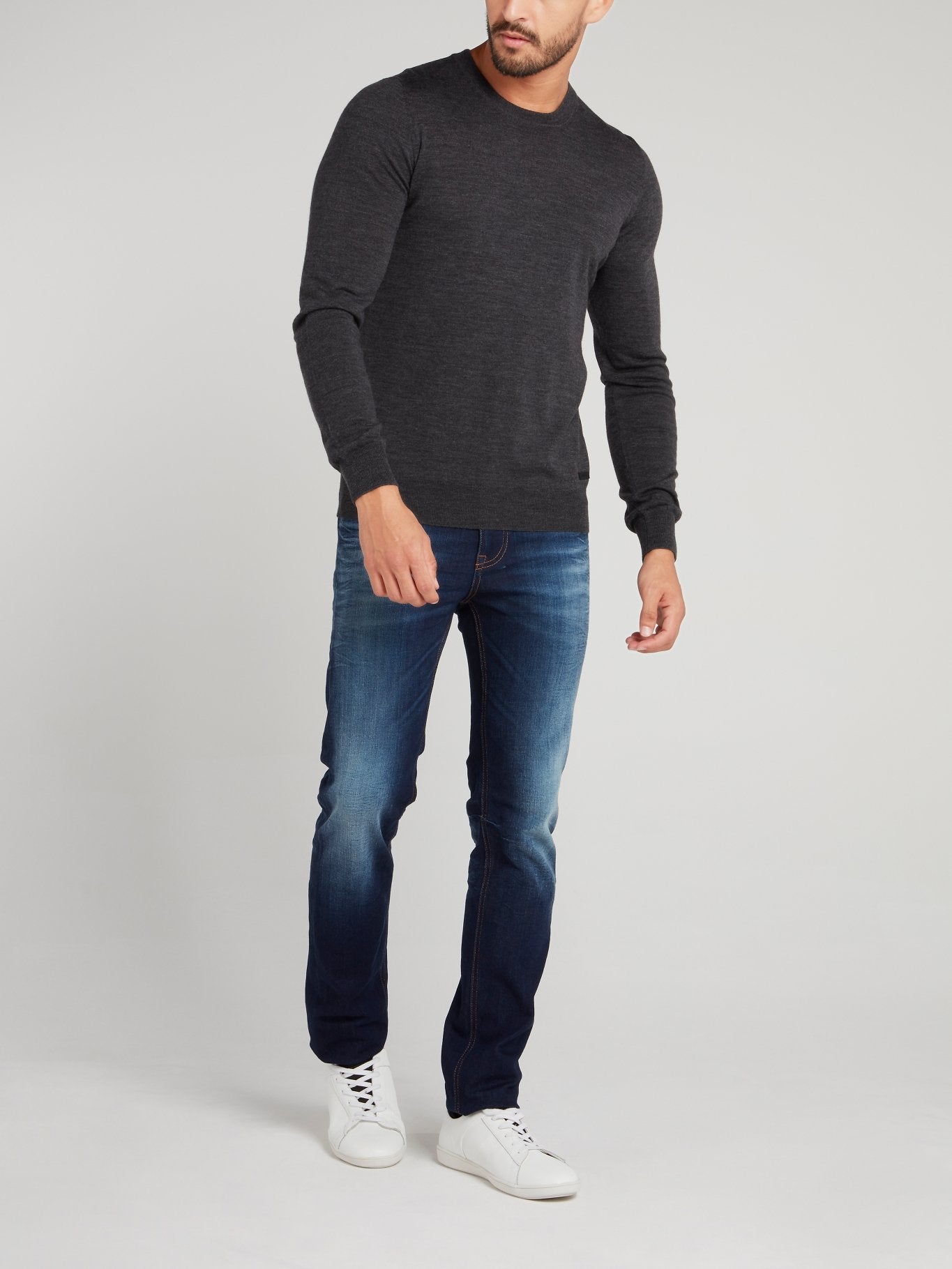 Grey Rear Stripe Sweater
